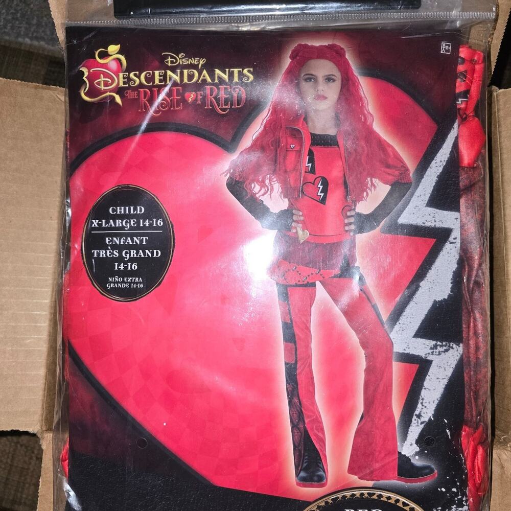 Disney Descendants The Rise of Red Kids Costume Child XL 14-16 NWT - Picture 2 of 9